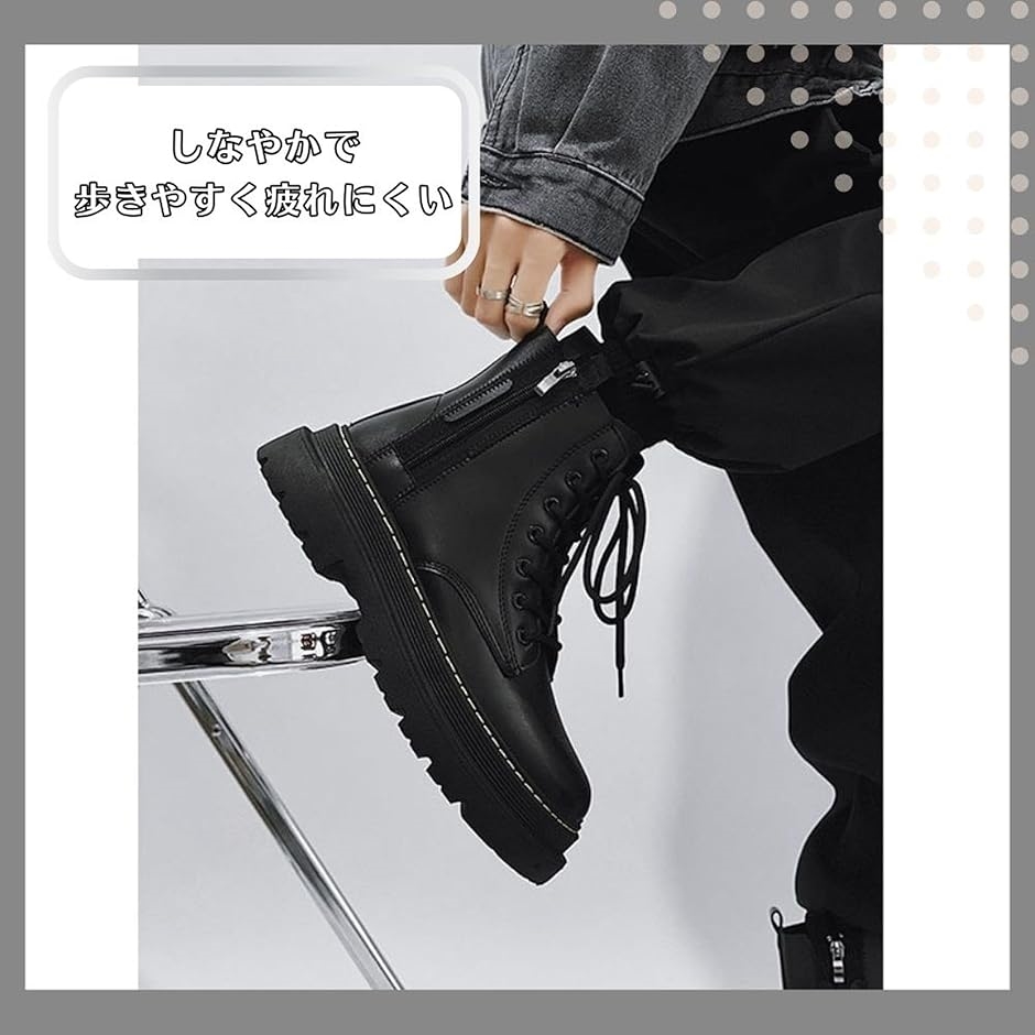 バイク用ハイカットブーツ ブラック ブーツ バイクブーツ シークレットブーツ レザーブーツ サイドジップ