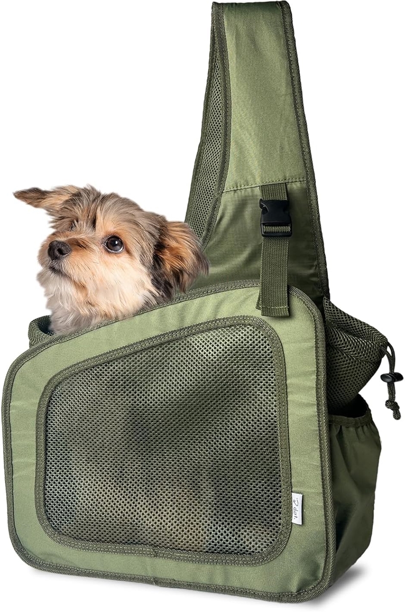 犬 スリング 抱っこ紐 ペット 猫 小型犬 ペットスリング 5kgまで対応 キャリーバッグ 軽量 ポケット(4.カーキ,  Msize) | ブランド登録なし