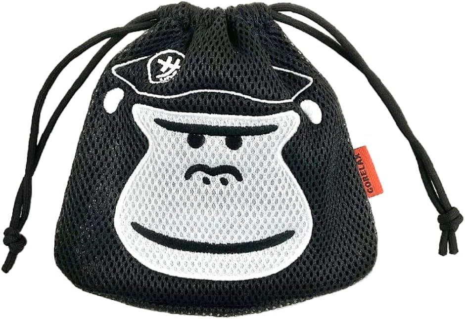 【Yahoo!ランキング1位入賞】まもるさんの洗える巾着 サウナ サ活 ゴリラックス GORELAX バス用品 お風呂 銭湯 (ブラック)