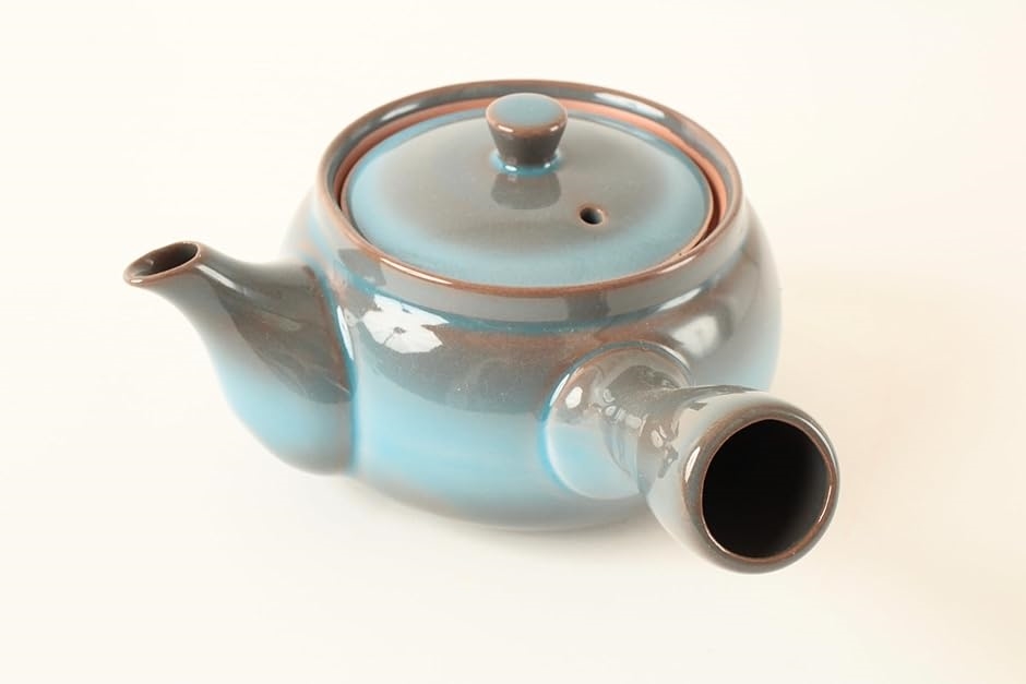 美濃焼 急須 ティーポット 水色 茶色 グラデーション 茶こし付き 320ml