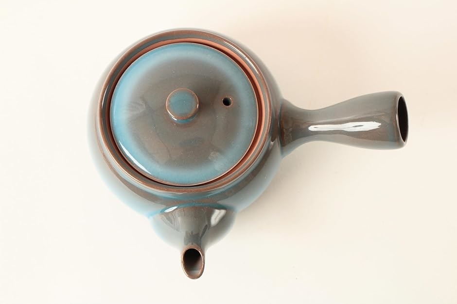 美濃焼 急須 ティーポット 水色 茶色 グラデーション 茶こし付き
