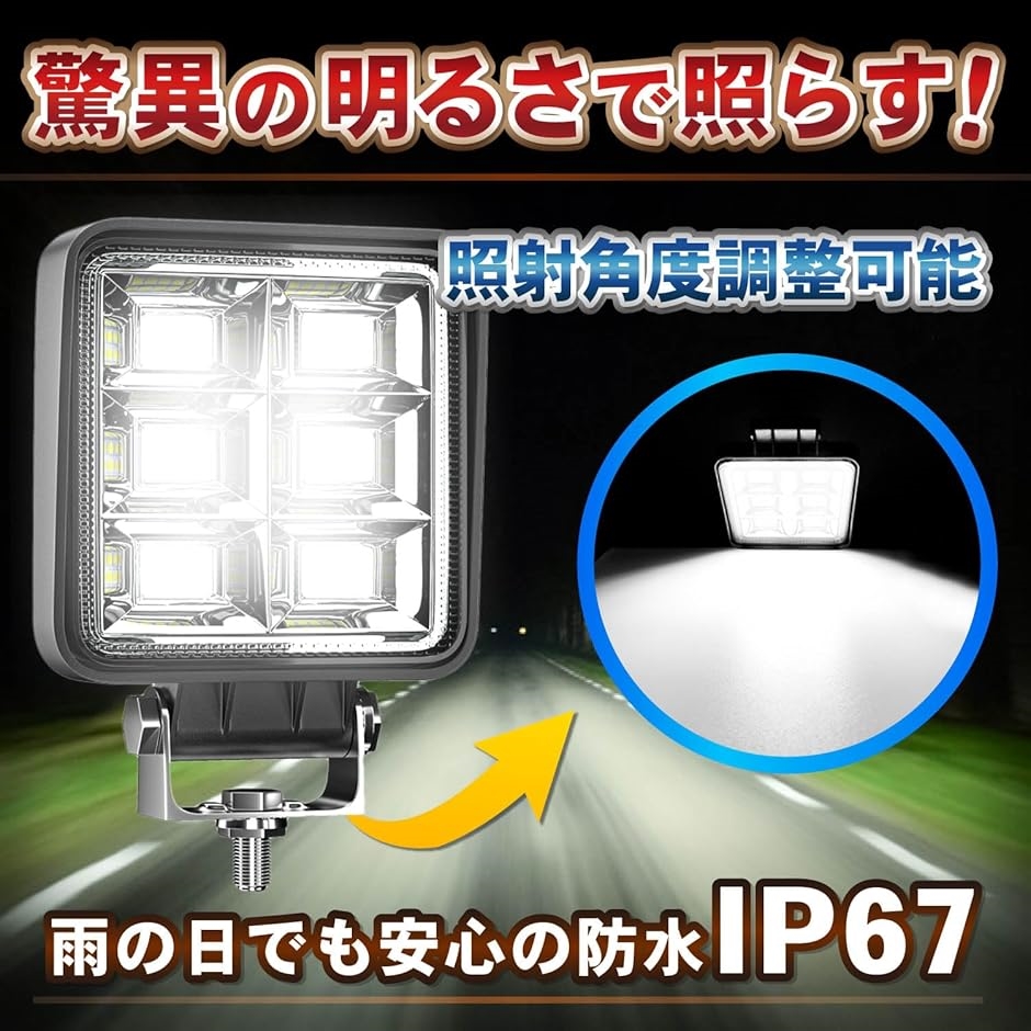 LED ワークライト 144w 12V 24V 作業灯 車幅灯 投光器 スポットライト 
