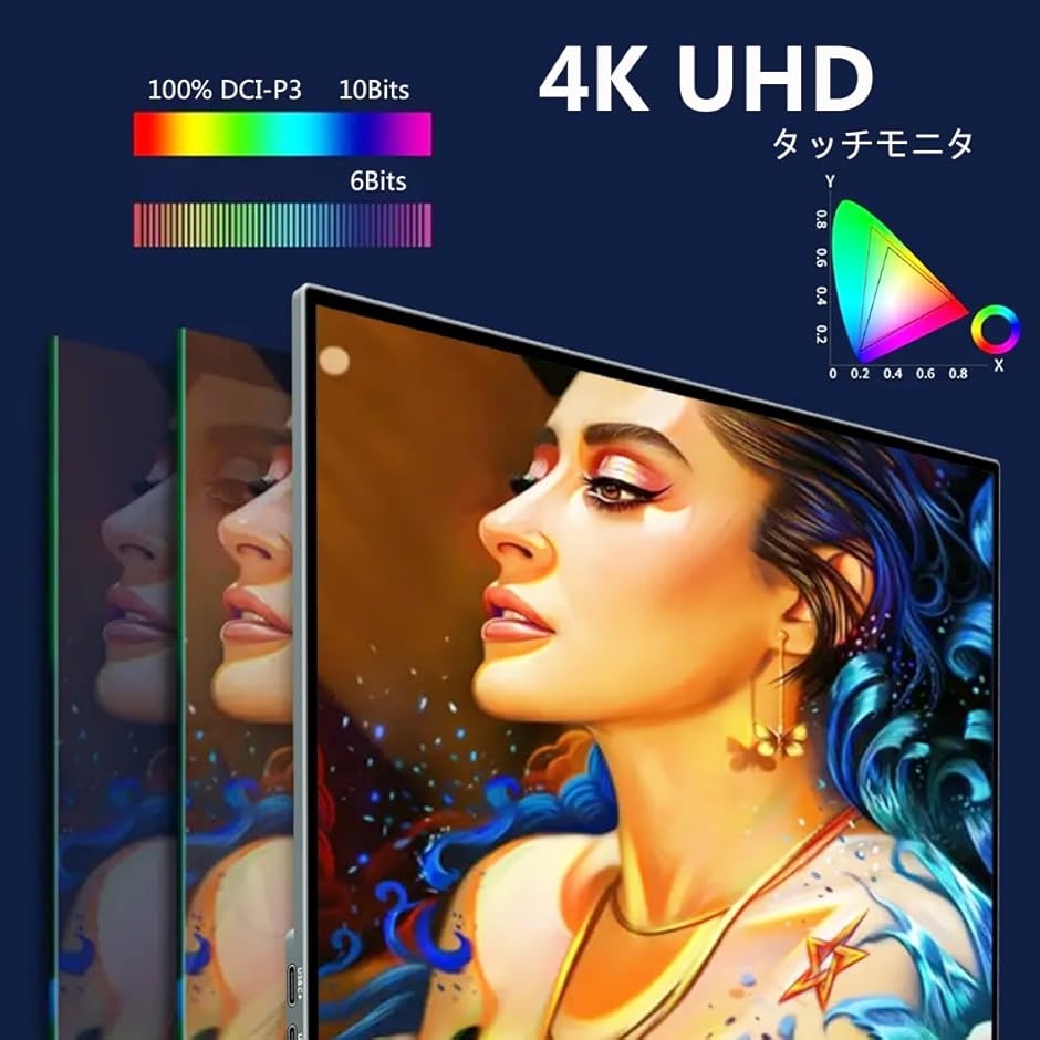 【ジャンク】17.3インチ モバイルモニター　タッチディスプレイ JAPANNEXT 17.3インチ タッチパネル搭載 4K(3840x2160)解像度