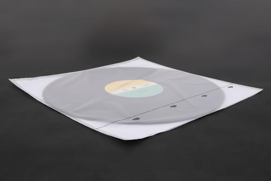 20枚 - ブラック ポリラインド インナーペーパースリーブ 12インチ LP