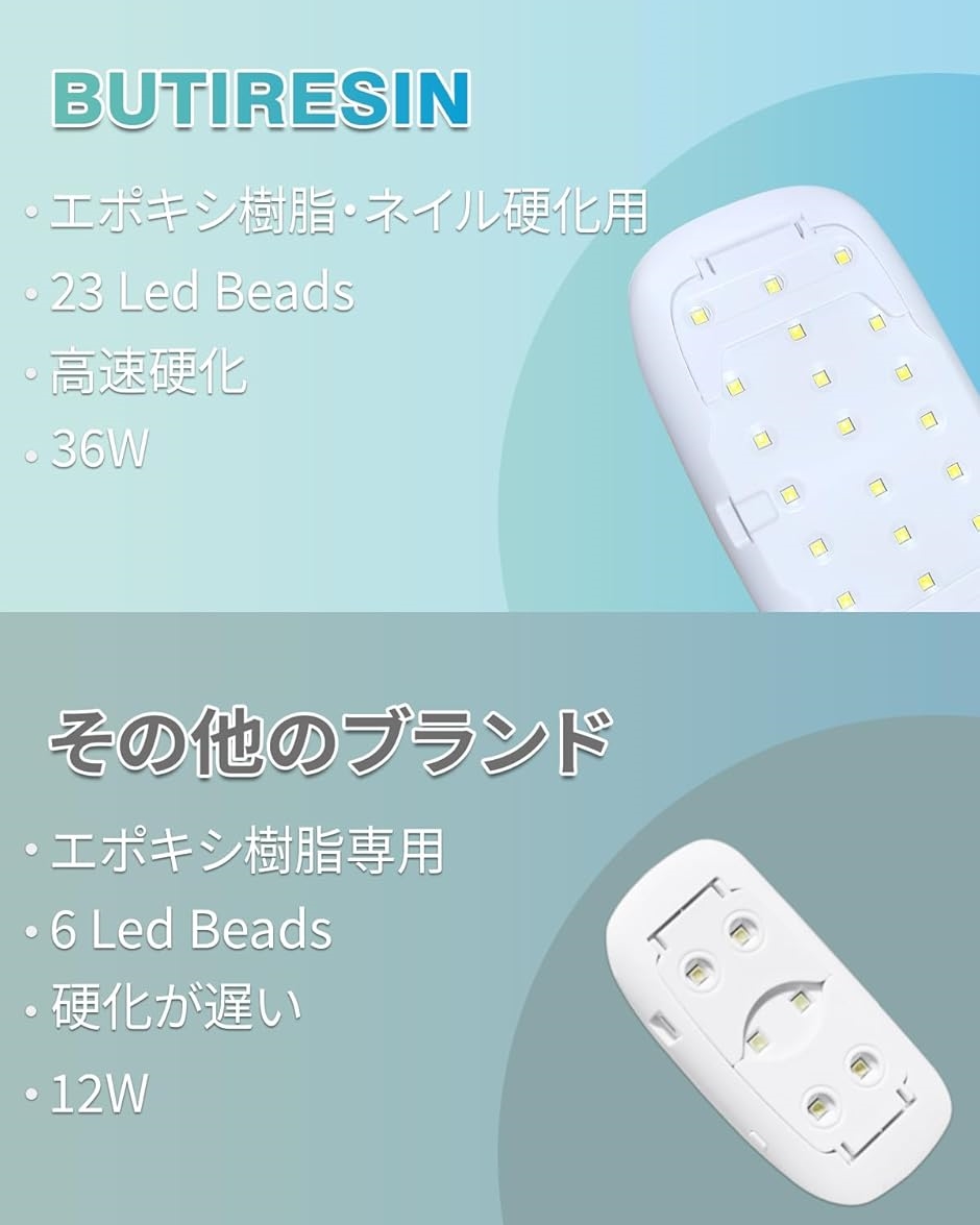 UVライト レジン用 UV/LED ジェルネイル ネイルライト クラフト 硬化