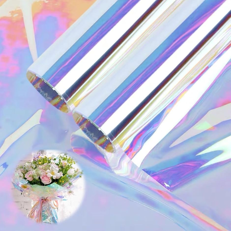 フラワー ラッピング 花束 包装紙 ギフト レインボー 50cm幅x9M