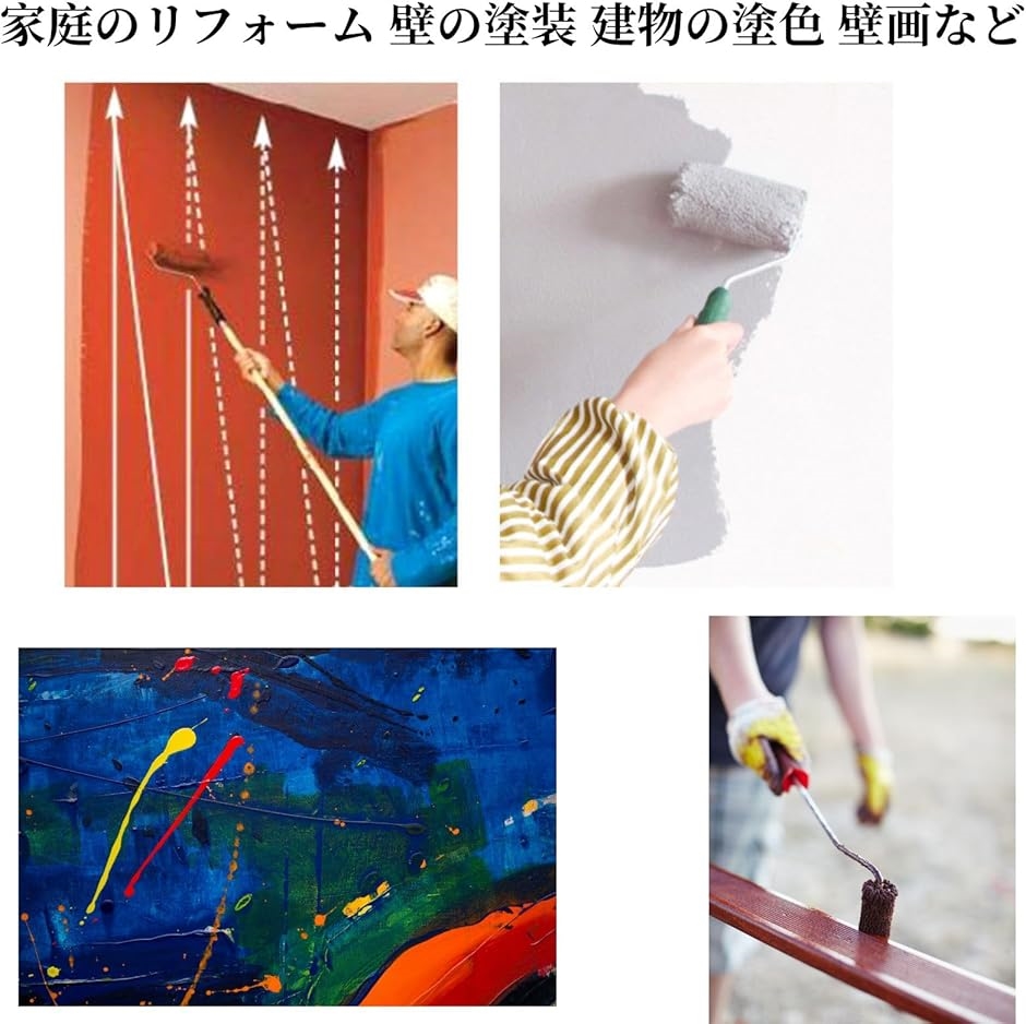 ローラーバケ ピュアシーク ペンキローラー 塗装用ローラー ミニローラー スモールローラー 塗装用具 10本(黄色と白,  平均コード) | ブランド登録なし | 03
