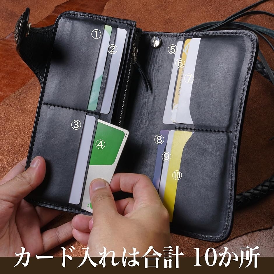 バイカーズウォレット 長財布 ウォレットチェーン ドロップハンドル