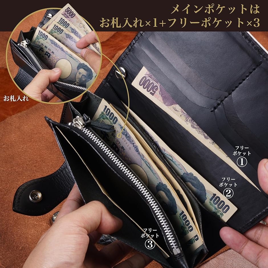 バイカーズウォレット 長財布 ウォレットチェーン ドロップハンドル