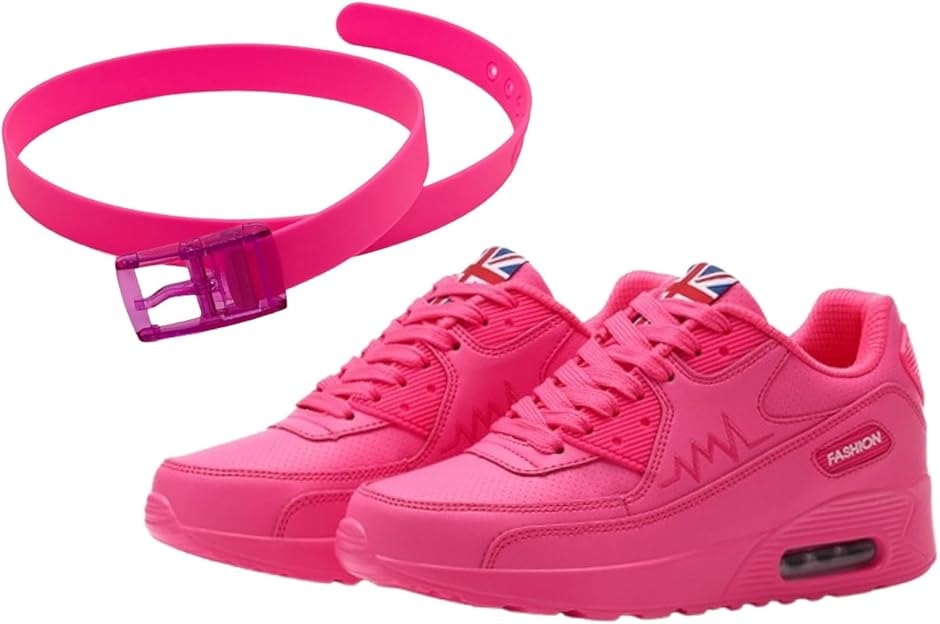 ショッキングピンク スニーカー レディース 蛍光ピンク ビビットカラー