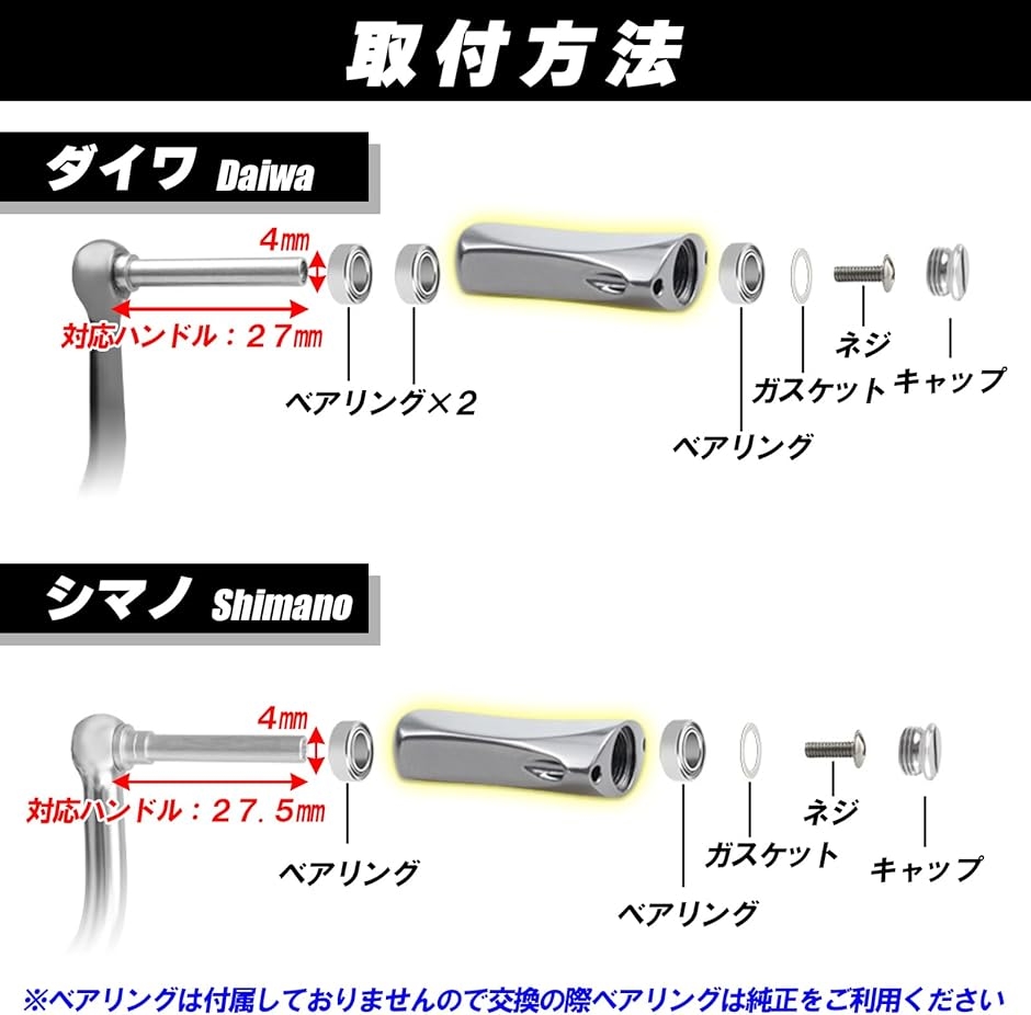 互換品】 汎用 スピニング リール ハンドルノブ ダイワ シマノ 対応