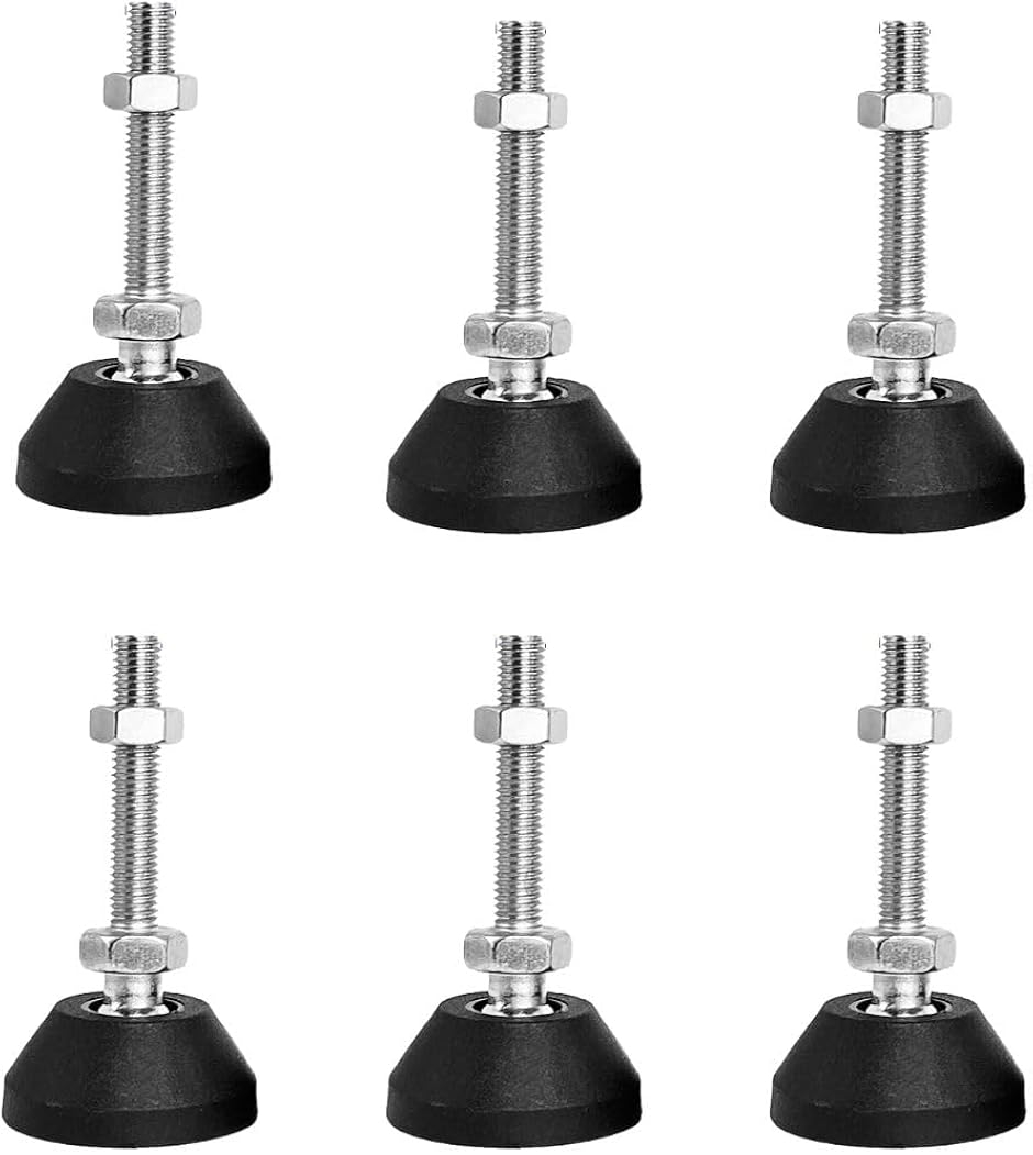 家具足 固定脚 家具用固定脚 アジャストボルト 回転可能 交換脚 機械レベリング足 継ぎ足 レベリングフット 家具保護 (６個セット)