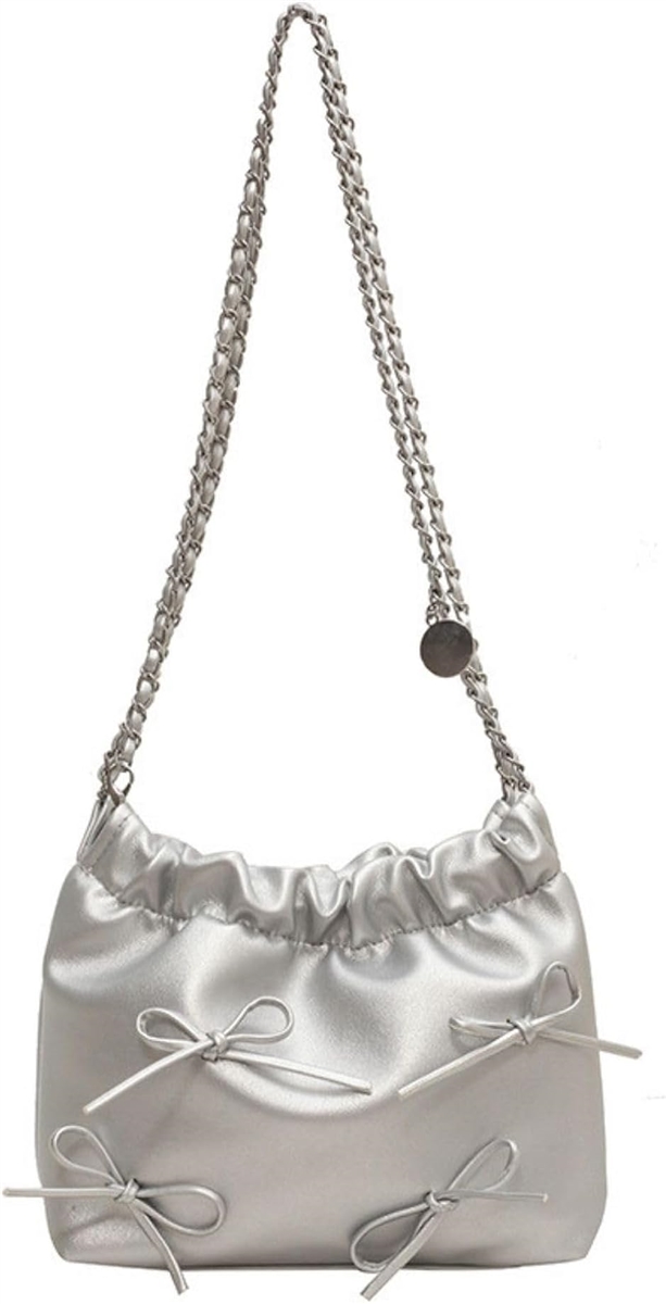 ショルダーバッグ レディース リボン チェーン バレエコア ギャザー