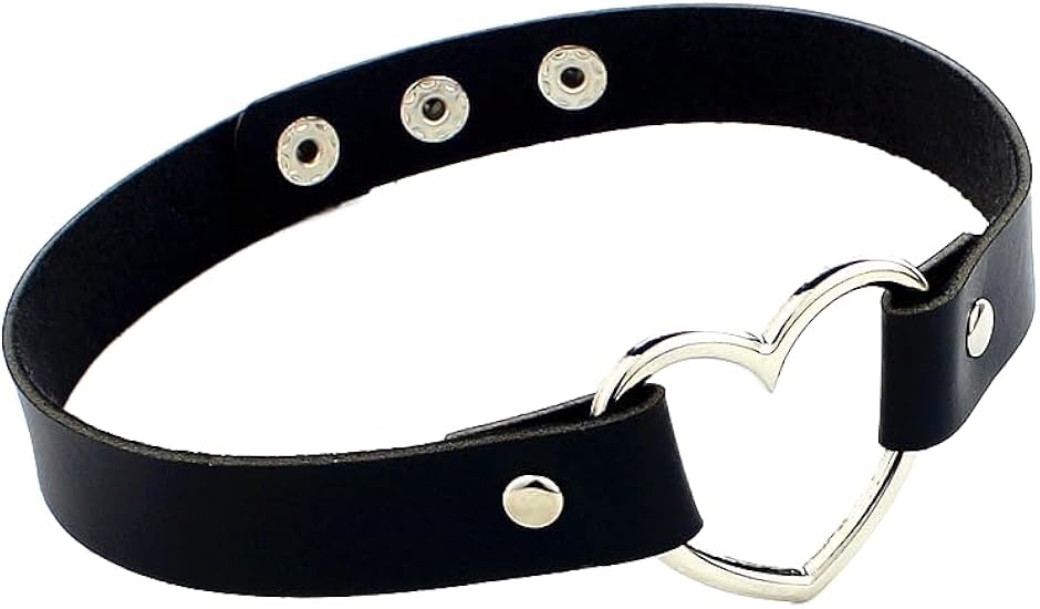 Yahoo! Yahoo!ショッピング(ヤフー ショッピング)チョーカーレディース 首輪 リング パンク レザー choker ゴシック ロック パンクファッション ベルト（ブラックハート,  中）