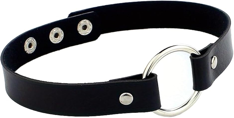 Yahoo! Yahoo!ショッピング(ヤフー ショッピング)チョーカーレディース 首輪 リング パンク レザー choker ゴシック ロック パンクファッション ベルト（ブラック,  中）