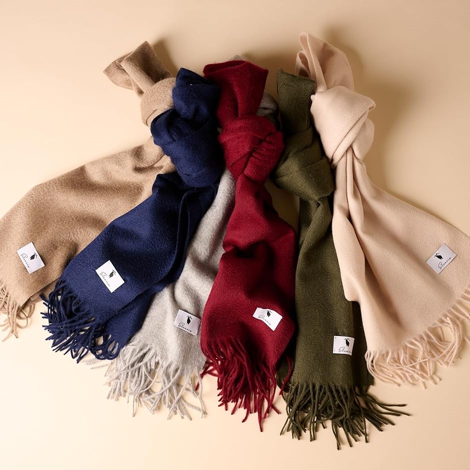 エレンシア カシミヤ 100％ マフラー レディース メンズ 無地 全9