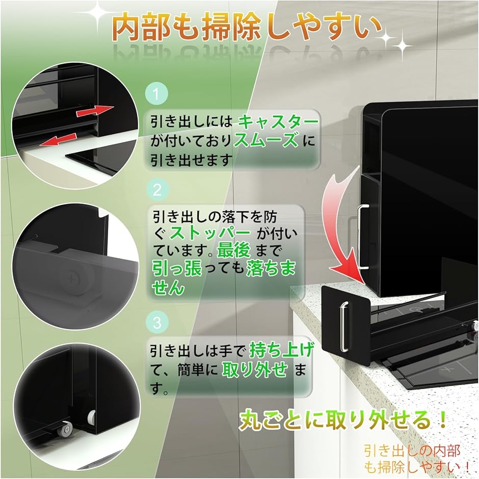 全面的にアップグレードしました隠せる調味料ラック 2段 奥行35cm MDM