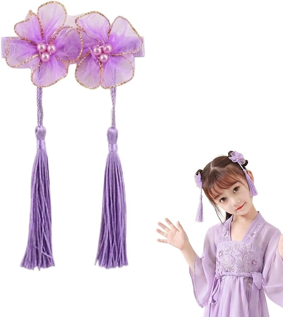 チャイナ 髪飾り お団子カバー ヘアアクセ チャイナお団子 (灰, 小)