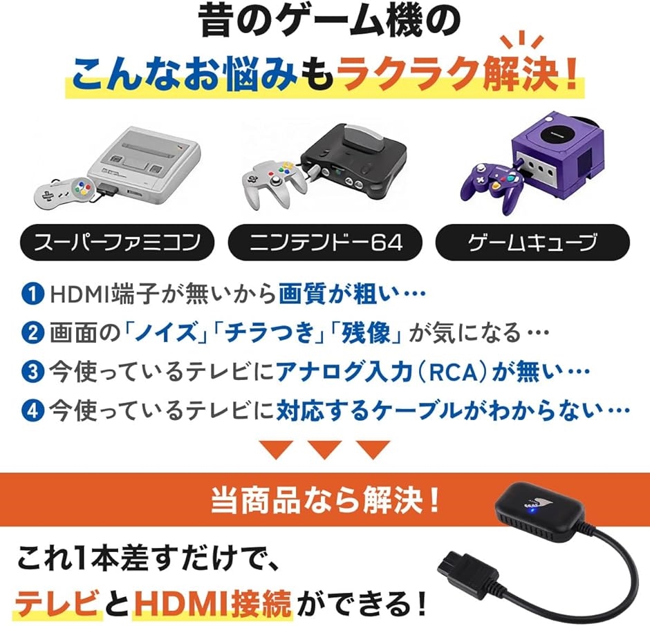 スーパーファミコン HDMI 変換 コンバーター N64 ゲームキューブ 出力