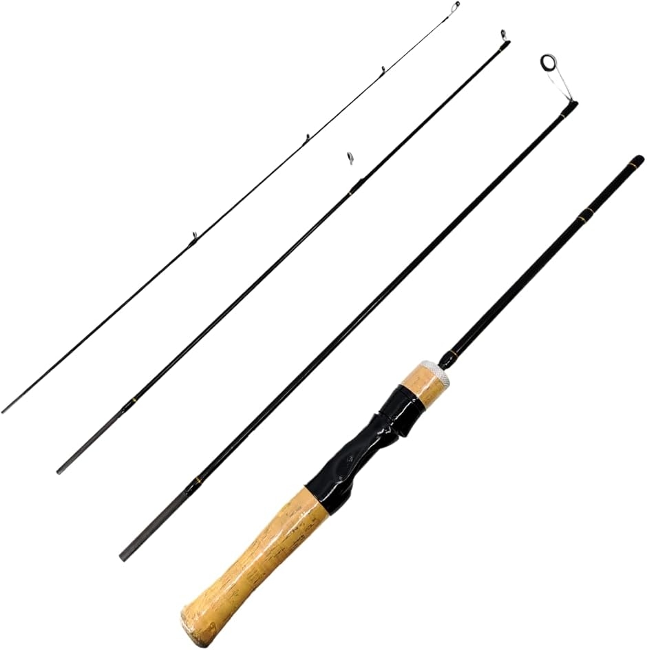 6ft ULルアーロッド 4-5ピース 適合wt0.6〜6g パックロッド (ブラック,  スピニング， 1.8m)