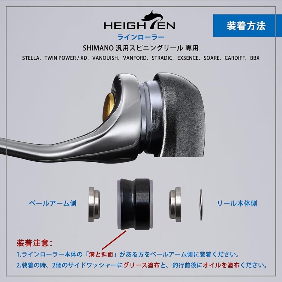 ラインローラー チタン製 シマノ スピニングリール 専用 高回転性 高