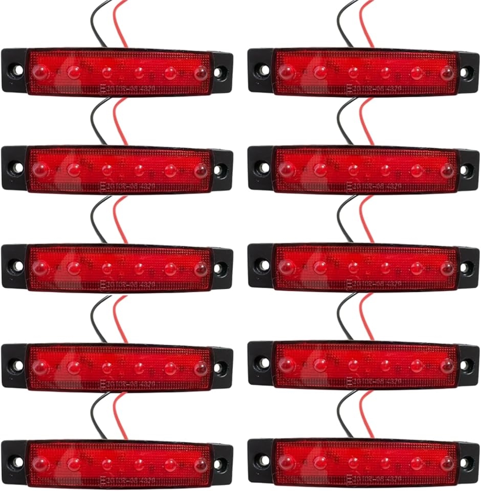 サイドマーカー ランプ 車用 LED 12V 24V 兼用 6連 トラック