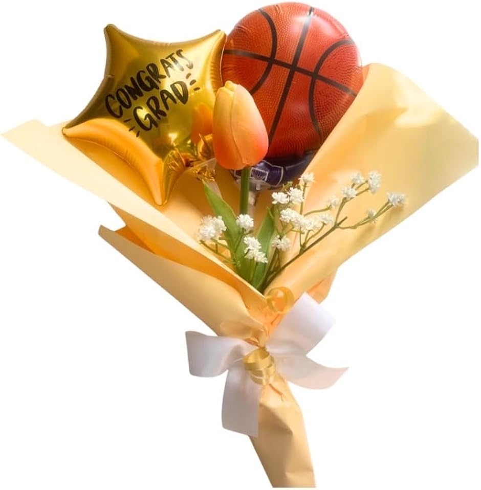 卒業Congrats gradxボールバルーンブーケ (バスケットボール, 23x30cm