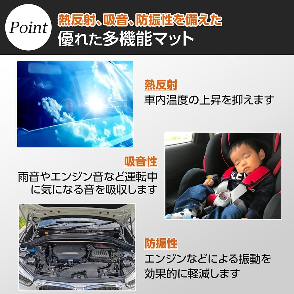 断熱シート 25cmx18cm 10枚 車用 防音 デッドニング 簡単 耐熱 断熱シート 25cmx18cm 10枚 車用 防音 デッドニング 簡単 耐熱