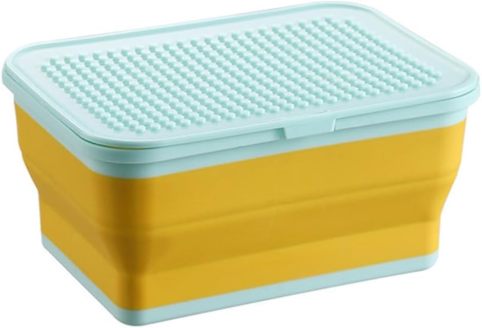 レゴ 収納 レゴケース 収納ボックス おもちゃ箱 折りたたみ式 収納ケース おもちゃ収納(イエロー)