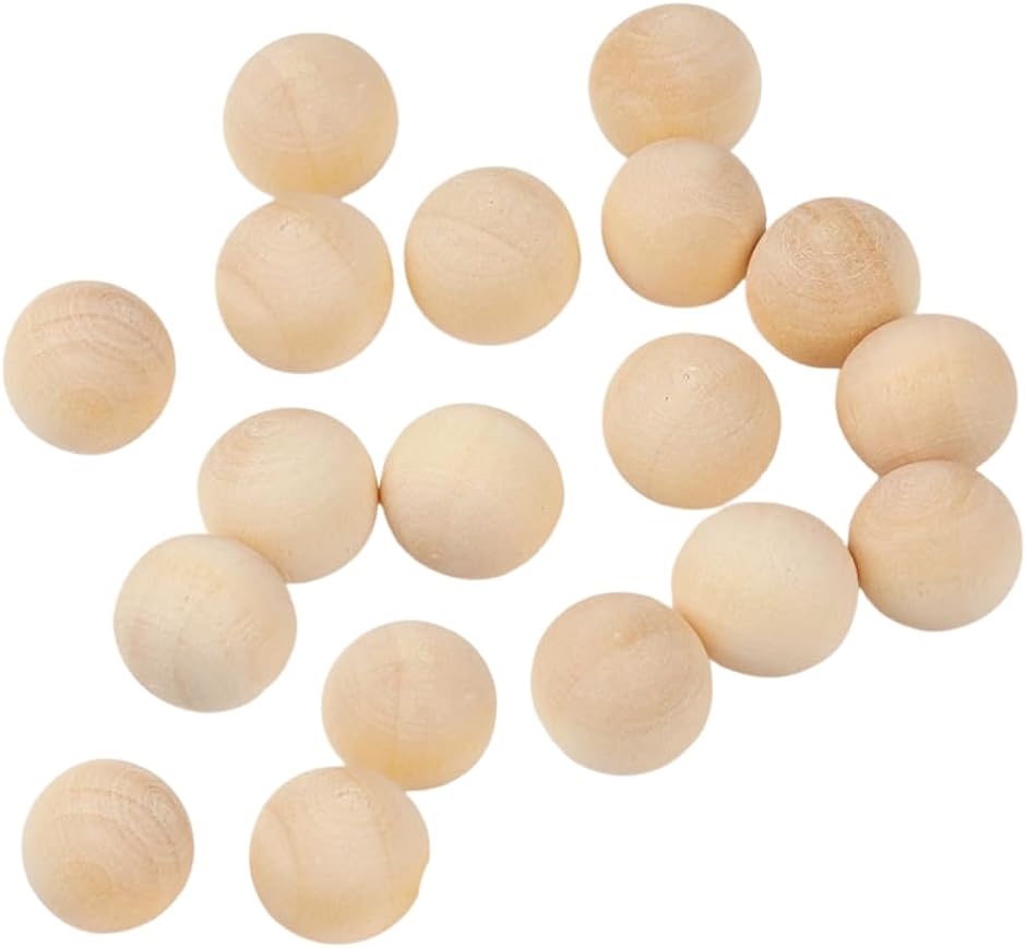 木製 ボール 球 玉 ウッドボール 穴なし DIY クラフト 手芸 20個セット