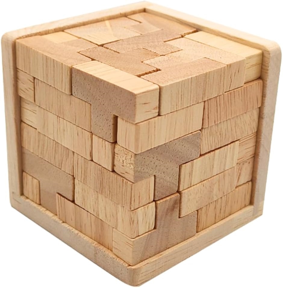 木製パズル 立体 キューブパズル 脳トレ 54ピース : スピード発送