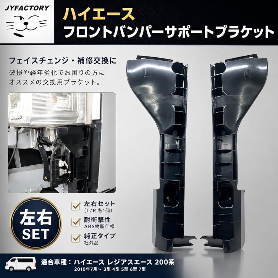 互換品】 社外 ハイエース 200系 フロントバンパー サポート