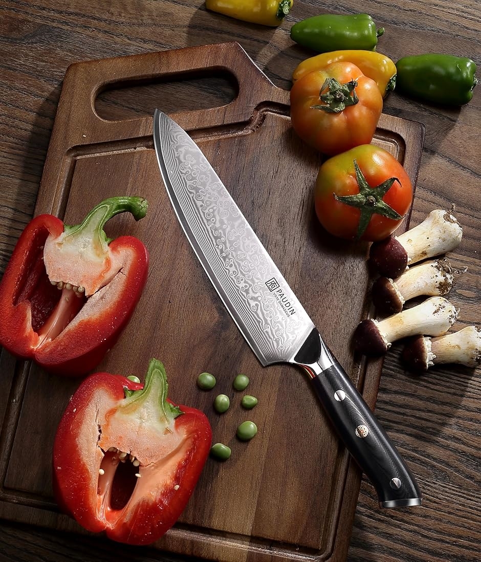 ダマスカスシェフナイフ VG-10 ダマスカス牛刀　203mm 超鋭利　新品 67層ダマスカス牛刀 VG-10 ダマスカスシェフナイフ 203mm 螺鈿柄