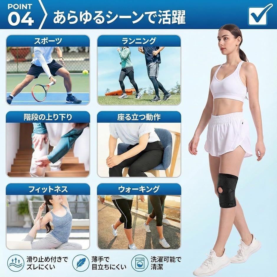 現役医師監修 膝サポーター 膝パッド 半月板 関節 がっちり固定 V字