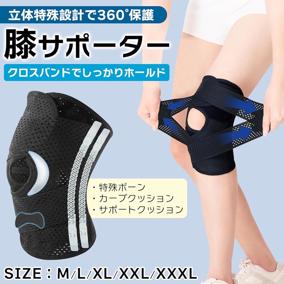 【XXL】スポーツ全般 膝固定 男女兼用 変形性 膝蓋骨ゲルパッド サイドバネ XXL】スポーツ全般 色濃く 膝固定 男女兼用 変形性 膝蓋骨