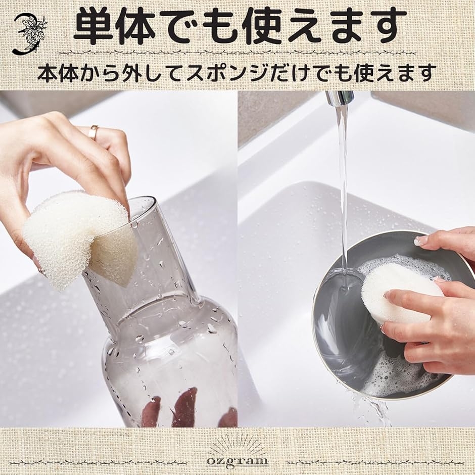 柄付き スポンジ 傷付けにくい ボトル クリーナー ボトル洗い 水筒