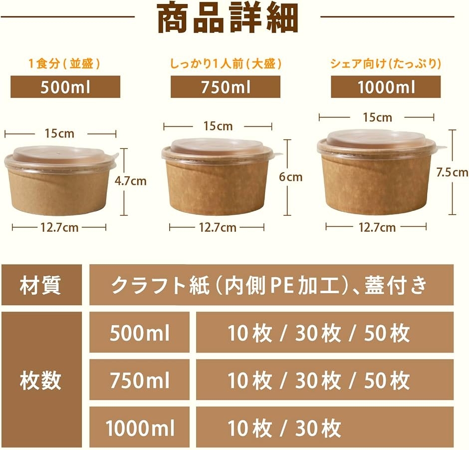 使い捨て弁当箱 どんぶり 使い捨て容器 蓋付き ランチボックス