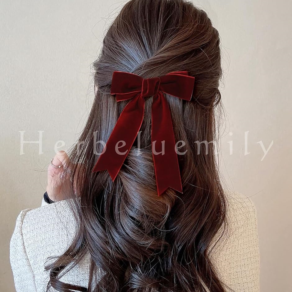 FERRAGAMO】リボンヘアバレッタ ブラック×レッド FERRAGAMO