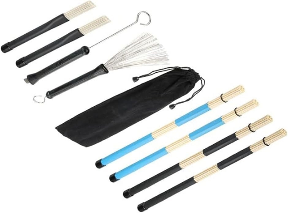 ドラムスティック＆ブラシ 19セット！！！ Amazon | SUPVOX プロ仕様木製ドラムブラシ19束×3ペア ドラム
