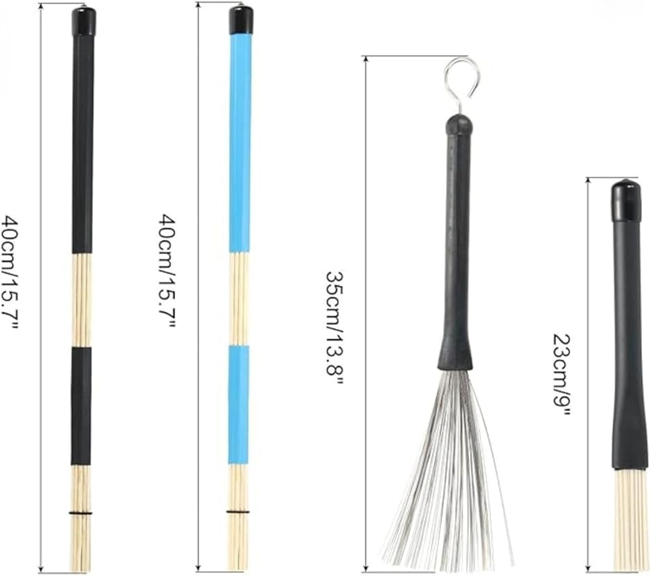 ドラムスティック＆ブラシ 19セット！！！ Amazon | SUPVOX プロ仕様木製ドラムブラシ19束×3ペア ドラム