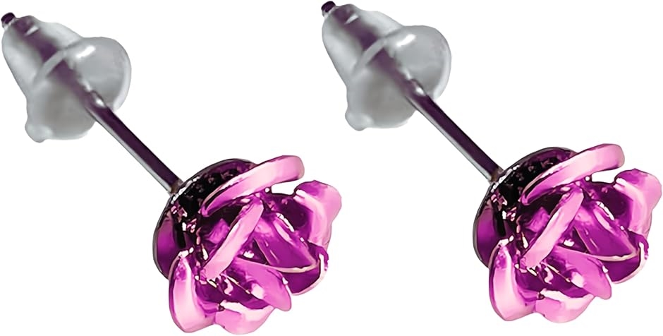 Yahoo! Yahoo!ショッピング(ヤフー ショッピング)ローズ 薔薇ピアス 両耳用 2個セット スタッド メンズ レディース ステンレス アクセサリー（ピンク,  小）