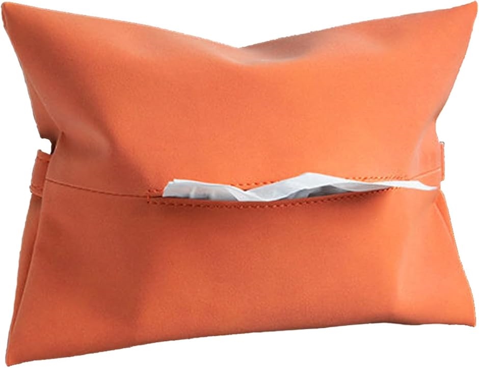 ティッシュケース 布 布製 ティッシュホルダー ティッシュカバー 車 北欧 車用 吊り下げ(オレンジ,  17cmx24cm)