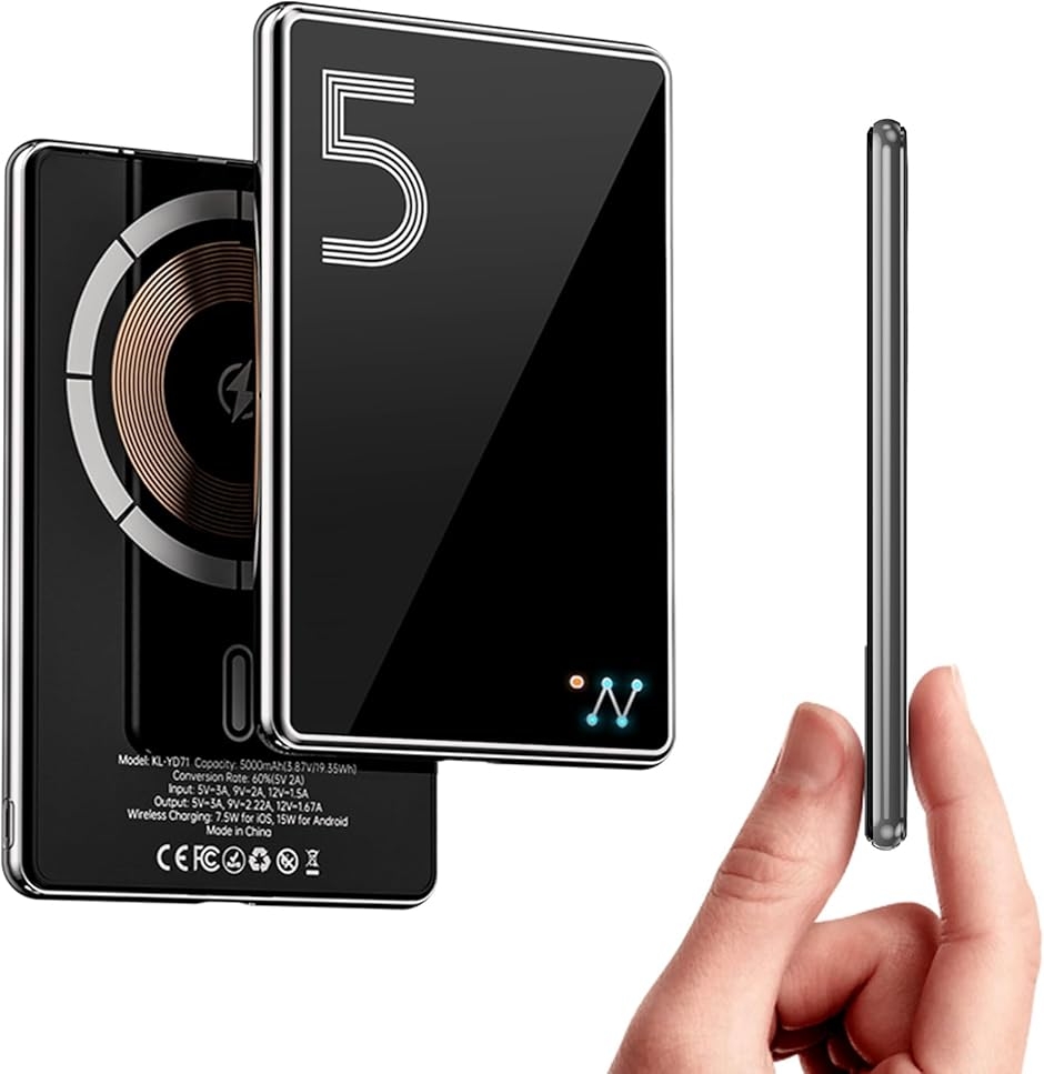 Magon ���o�C���o�b�e���[ �y�� 6.8MM ���^ �}�O�l�b�g�����C�����X�[�d 5000mAh PD20W MDM (�u���b�N)