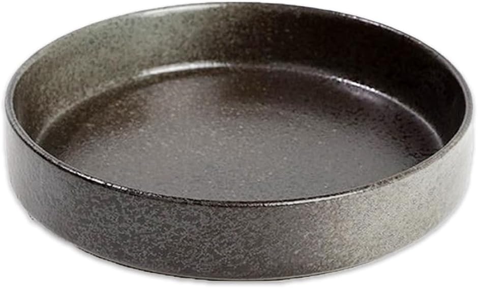 信楽焼楕円形花器水盤黒 生け花 花器 水盤 陶器 楕円形 浅型 華道用 (黒, 剣山なし) : スピード