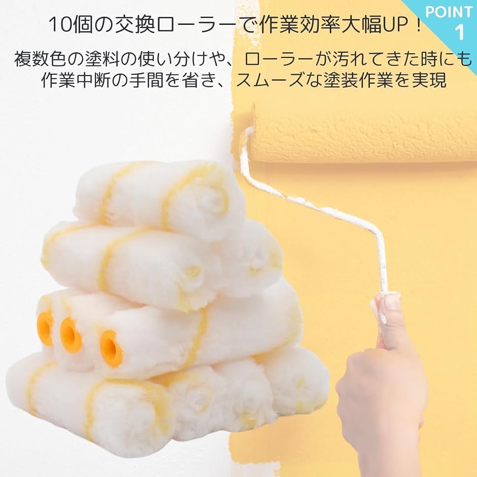 ペンキ ローラー ハンドル セット 塗装 ミニ...の詳細画像1