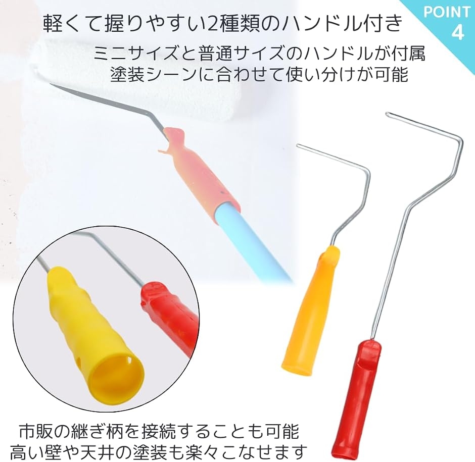 ペンキ ローラー ハンドル セット 塗装 ミニ...の詳細画像4