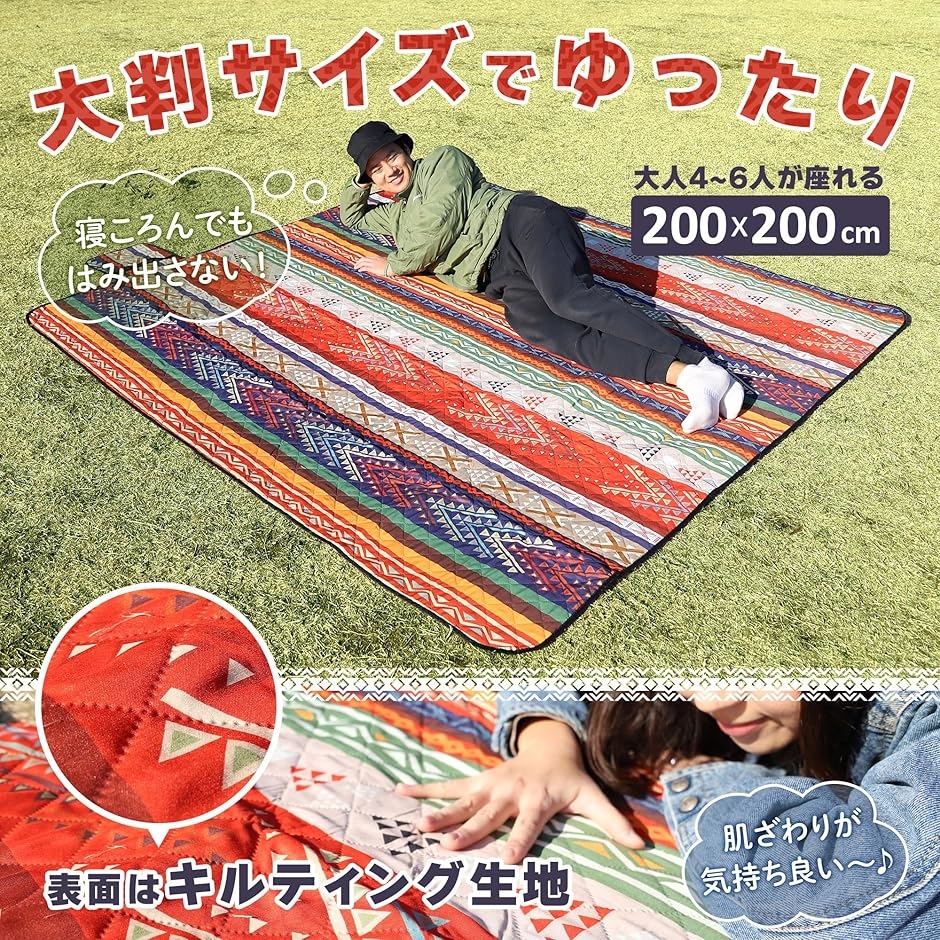 布 大判 200cm 200cm 敷くだけ、ぐんと素敵に レジャーシート 大判 200x200 cm 厚手 3層構造
