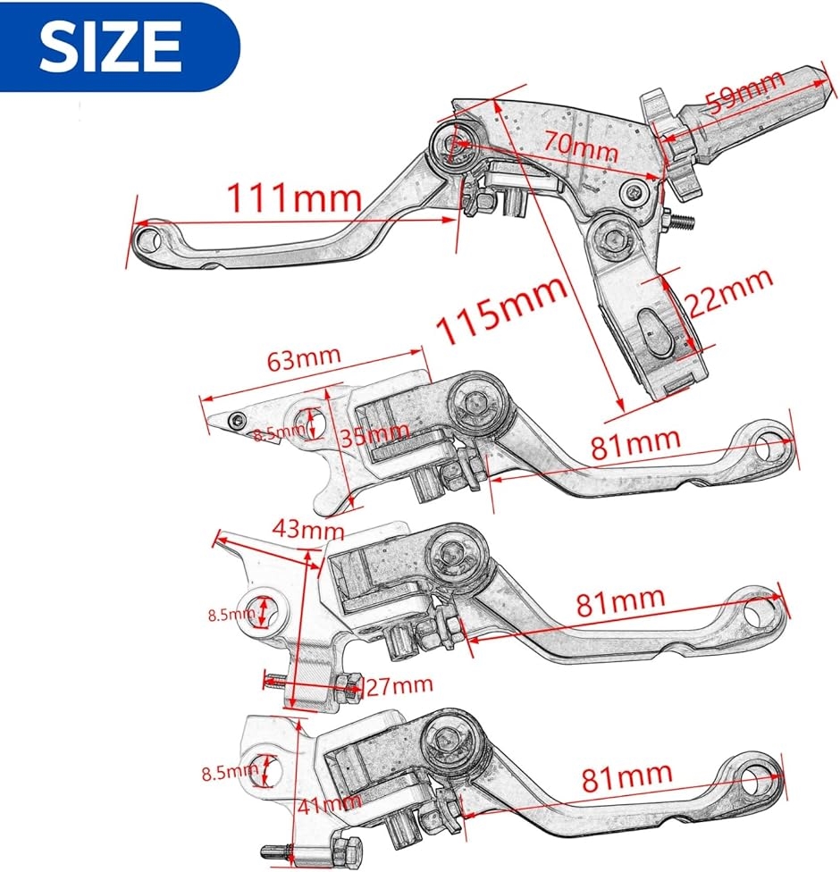 互換品】クラッチレバー ピボットパーチ YZ125 YZ250 汎用