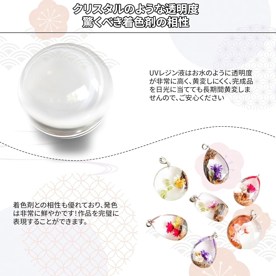 uvレジン液 ハード 高い透明 黄変しにくい 急速に硬化 非毒性 VOCなし