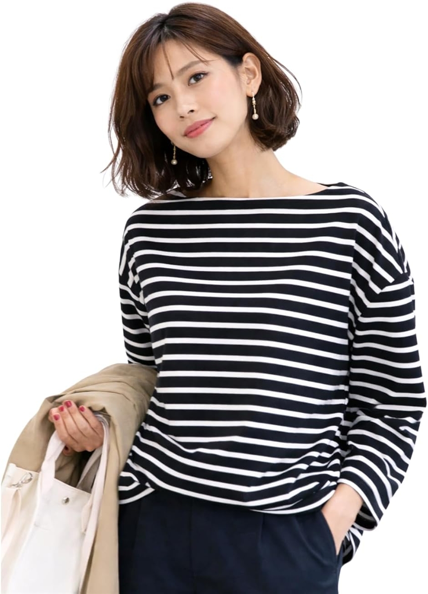 ボーダー 長袖 レディース Tシャツ オーバーサイズ ゆったり 体型